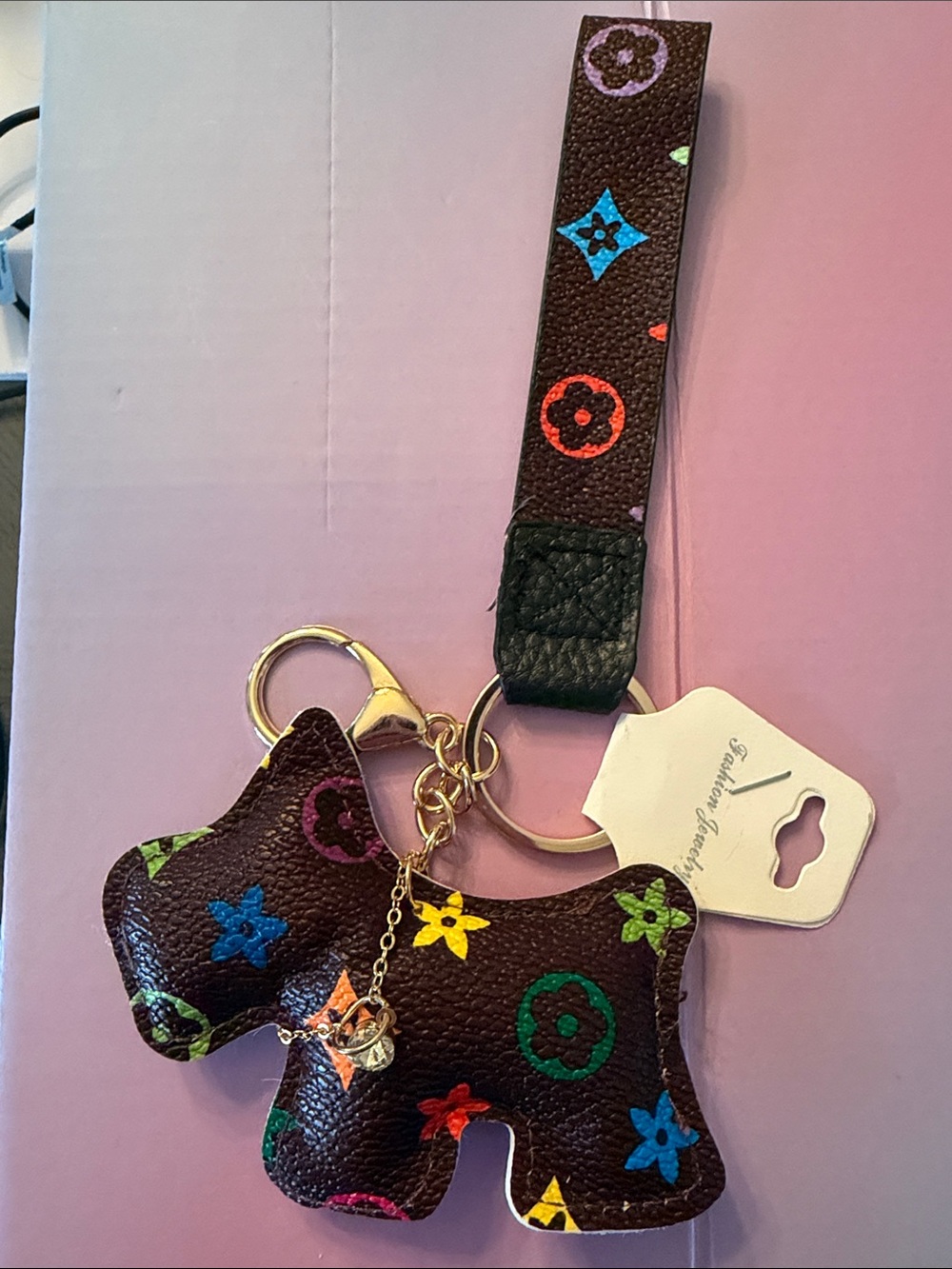 Multicolor Dog Keychain Wristlet - Women Accessories